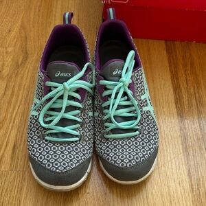 ASICS Women's Gray and Mint Athletic Shoes